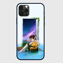 Чехол для iPhone 12 Pro Судзумэ закрывающая двери, цвет: 3D-черный
