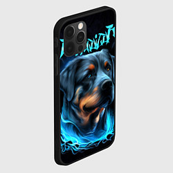 Чехол для iPhone 12 Pro Rottweiler and lightnings, цвет: 3D-черный — фото 2