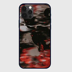Чехол iPhone 12 Pro Чёрные и красные волны