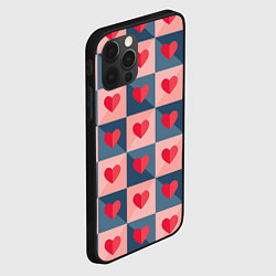Чехол для iPhone 12 Pro Pettern hearts, цвет: 3D-черный — фото 2
