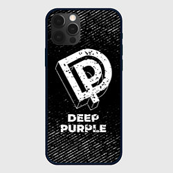 Чехол iPhone 12 Pro Deep Purple с потертостями на темном фоне