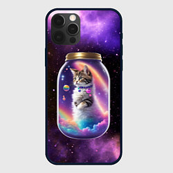 Чехол iPhone 12 Pro Котик в звездном небе