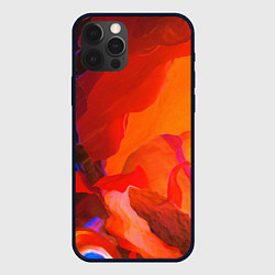 Чехол iPhone 12 Pro Красно-оранжевый камень