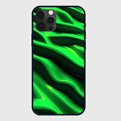 Чехол iPhone 12 Pro Зелено-черный абстрактный фон