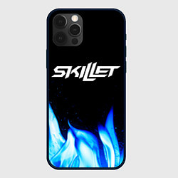 Чехол для iPhone 12 Pro Skillet blue fire, цвет: 3D-черный