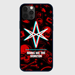 Чехол iPhone 12 Pro Bring Me the Horizon rock glitch