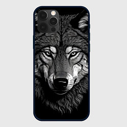 Чехол для iPhone 12 Pro Спокойный уверенный волк, цвет: 3D-черный