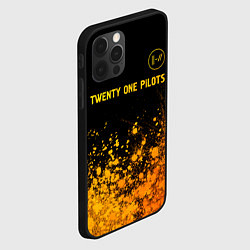 Чехол для iPhone 12 Pro Twenty One Pilots - gold gradient: символ сверху, цвет: 3D-черный — фото 2