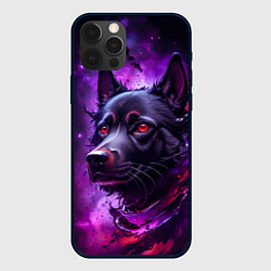 Чехол для iPhone 12 Pro Собака космос, цвет: 3D-черный