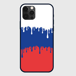 Чехол iPhone 12 Pro Флаг России - потёки