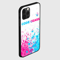 Чехол для iPhone 12 Pro Code Geass neon gradient style: символ сверху, цвет: 3D-черный — фото 2