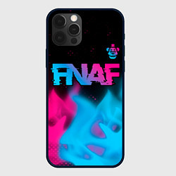 Чехол для iPhone 12 Pro FNAF - neon gradient: символ сверху, цвет: 3D-черный