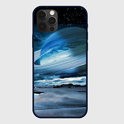 Чехол для iPhone 12 Pro Падение Сатурна - пейзаж, цвет: 3D-черный