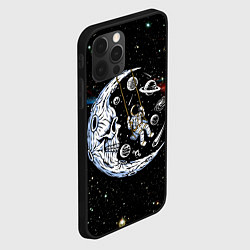 Чехол для iPhone 12 Pro Космические качели - череп, цвет: 3D-черный — фото 2