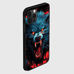 Чехол для iPhone 12 Pro Wolf black red, цвет: 3D-черный — фото 2