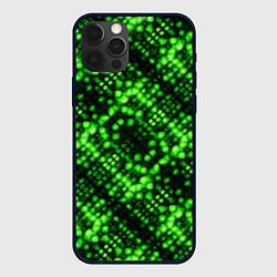 Чехол iPhone 12 Pro Зеленые точечные ромбы