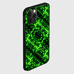 Чехол для iPhone 12 Pro Зеленые точечные ромбы, цвет: 3D-черный — фото 2