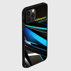 Чехол для iPhone 12 Pro Cyberpunk 2077 phantom liberty black blue abstract, цвет: 3D-черный — фото 2