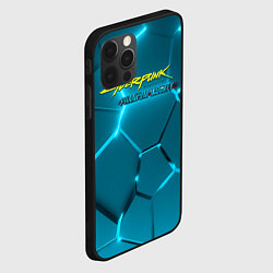 Чехол для iPhone 12 Pro Cyberpunk 2077 phantom liberty blue logo, цвет: 3D-черный — фото 2