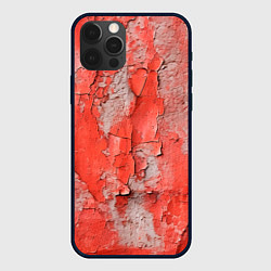 Чехол для iPhone 12 Pro Красные и серые трещины, цвет: 3D-черный