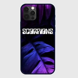 Чехол iPhone 12 Pro Scorpions neon monstera