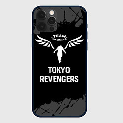 Чехол iPhone 12 Pro Tokyo Revengers glitch на темном фоне