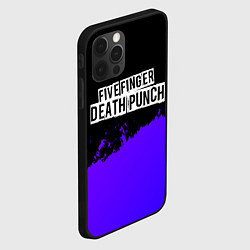 Чехол для iPhone 12 Pro Five Finger Death Punch purple grunge, цвет: 3D-черный — фото 2