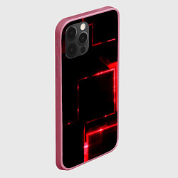Чехол для iPhone 12 Pro Красная неоновая геометрия, цвет: 3D-малиновый — фото 2