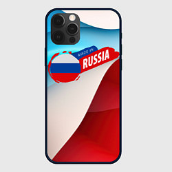 Чехол для iPhone 12 Pro Russia abstract, цвет: 3D-черный