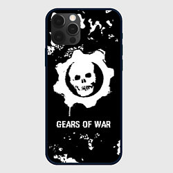 Чехол iPhone 12 Pro Gears of War glitch на темном фоне