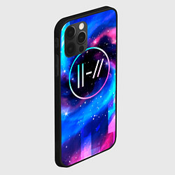 Чехол для iPhone 12 Pro Twenty One Pilots неоновый космос, цвет: 3D-черный — фото 2