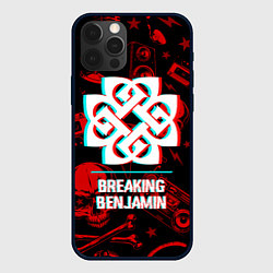 Чехол iPhone 12 Pro Breaking Benjamin rock glitch