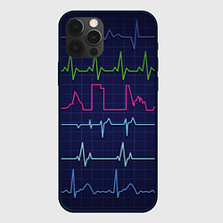 Чехол для iPhone 12 Pro Color pulse, цвет: 3D-черный