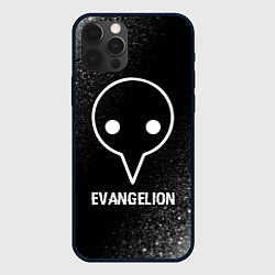 Чехол iPhone 12 Pro Evangelion glitch на темном фоне