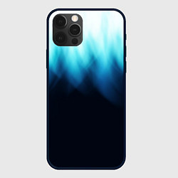 Чехол iPhone 12 Pro Синее пламя огня на черном