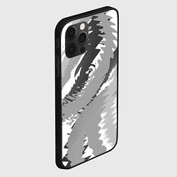 Чехол для iPhone 12 Pro Черно-белая абстрактная картина, цвет: 3D-черный — фото 2