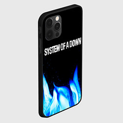 Чехол для iPhone 12 Pro System of a Down blue fire, цвет: 3D-черный — фото 2