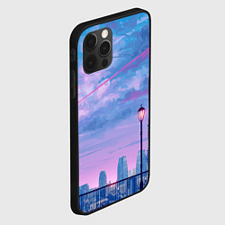 Чехол для iPhone 12 Pro Город и красочное небо, цвет: 3D-черный — фото 2