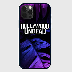 Чехол iPhone 12 Pro Hollywood Undead neon monstera