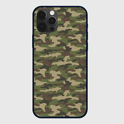Чехол iPhone 12 Pro Камуфляж лесной зелёный