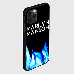 Чехол для iPhone 12 Pro Marilyn Manson blue fire, цвет: 3D-черный — фото 2