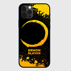 Чехол iPhone 12 Pro Demon Slayer - gold gradient