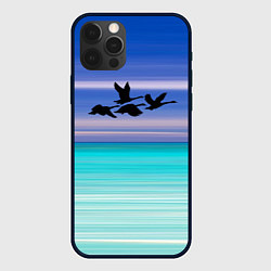 Чехол iPhone 12 Pro Летят лебеди