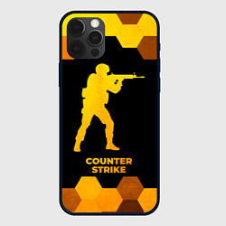 Чехол iPhone 12 Pro Counter Strike - gold gradient