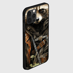 Чехол для iPhone 12 Pro Енот воин 2, цвет: 3D-черный — фото 2