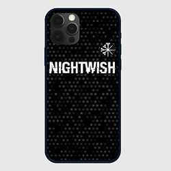 Чехол iPhone 12 Pro Nightwish glitch на темном фоне: символ сверху