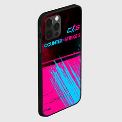 Чехол для iPhone 12 Pro Counter-Strike 2 - neon gradient: символ сверху, цвет: 3D-черный — фото 2