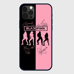 Чехол iPhone 12 Pro Blackpink силуэт девушек