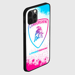 Чехол для iPhone 12 Pro Lamborghini neon gradient style, цвет: 3D-черный — фото 2