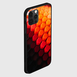 Чехол для iPhone 12 Pro Hexagon orange, цвет: 3D-черный — фото 2